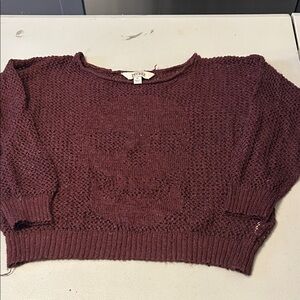 Decree Maroon Skull Design Sweater